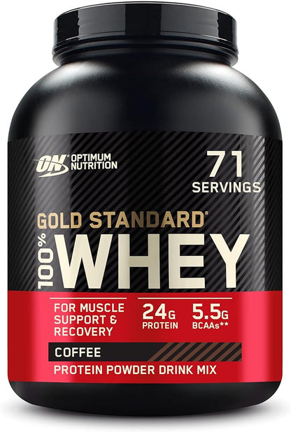 Optimum Nutrition Gold Standard 100% Whey Protein Powder, Coffee, 5 Pound (Packaging May Vary)
