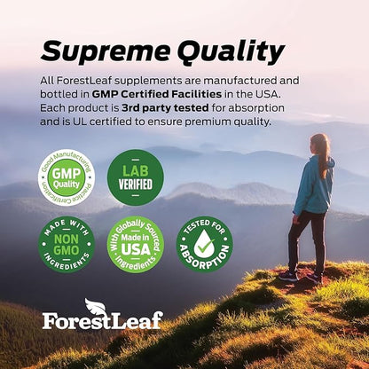 ForestLeaf Grass Fed Beef Liver Capsules, 3000mg Per Serving, Supports Immunity & Body Wellness, Cleansing, Digestion, Natural Iron, Vitamin A and B12, Freeze Dried Beef Liver Supplement, 180 Caps
