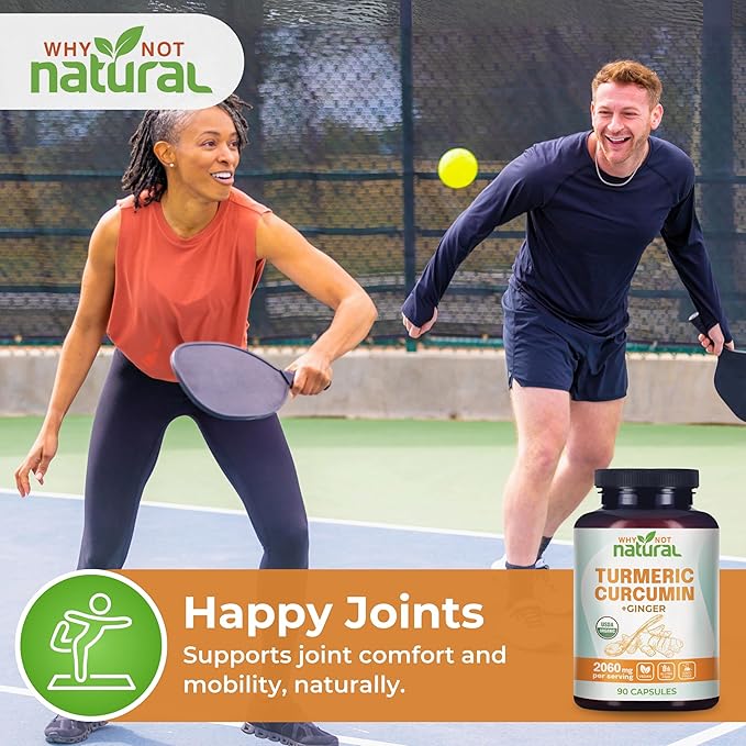 Organic Turmeric Curcumin Supplement in Capsules with Ginger and Black Pepper - Tumeric