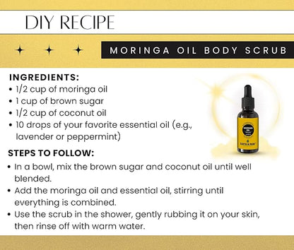 Earth N Pure Moringa Oil Cold Pressed, Natural and Therapeutic Grade 50 ml
