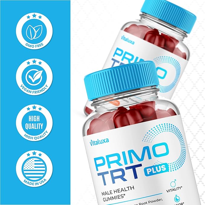 Primo TRT Gummies, Primo TRT Plus Advanced Performance Blend Supplement, PrimoTRT Try Prime Gomitas Maximum Strength Males Support for Overall Health Wellness All Natural Ingredients (60 Gummies)