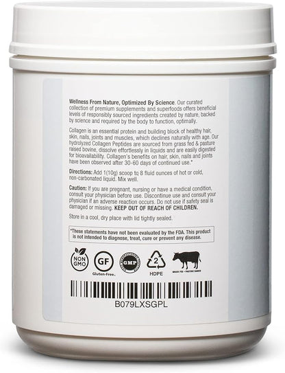 BioOptimal Collagen Peptides Powder - Grass-Fed, Pasture-Raised Hydrolyzed Protein Supplement for Skin, Hair, & Nails - Non-GMO, Zero Sugar Daily Supplement for Men & Women (45 Servings)