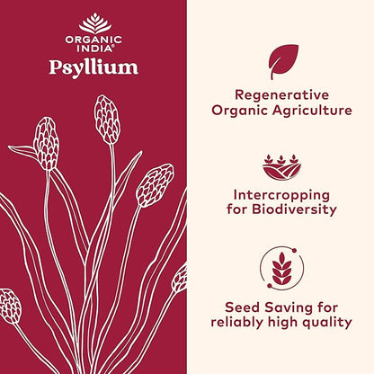 ORGANIC INDIA Whole Psyllium Husk Powder Organic - Psyllium Husk Fiber Supplement, Digestion Support, Vegan, Gluten-Free, Non-GMO, Soluble & Insoluble Fiber Source - 12 oz (Pack of 2)