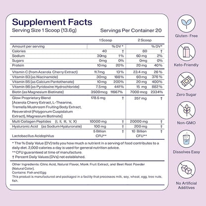Fuel Multi Collagen Peptides Powder – 20g Hydrolyzed Collagen Types I, II, III, V & X – Hair, Skin, Nails & Joint Support – Keto & Gluten Free – French Vanilla – 20 Servings (8.67oz)
