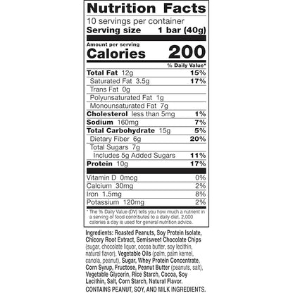 Nature Valley Chewy Protein Granola Bars, Peanut Butter Dark Chocolate, 10 Bars, 14.2 OZ