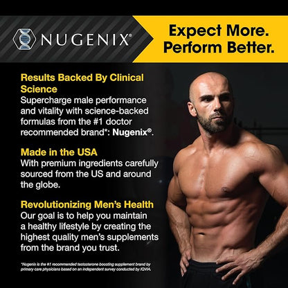 Nugenix Total-T, Free and Total Testosterone Booster Supplement for Men, 42 Count