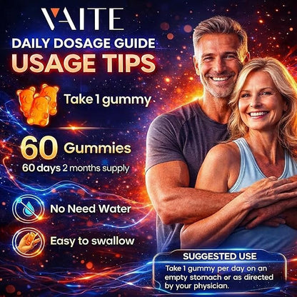 VAITE Lycopene Supplements for Men & Women 75mg Gummies - Antioxidant | General Wellness | Supports Skin & Vision | Daily Vitality | Plant-Based, Sugar-Free, 60 Vegan Gummy Chews, Non-GMO, Chewables