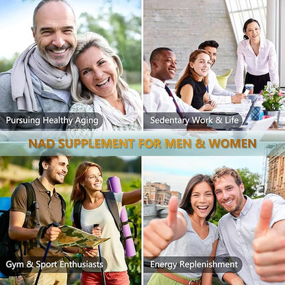 NAD Supplement 1500mg - Liposomal NAD+ Nicotinamide Riboside with Resveratrol, NAD Plus Boosting - Support Cellular Health, Stamina & Healthy Aging for Women & Men- Pack of 2