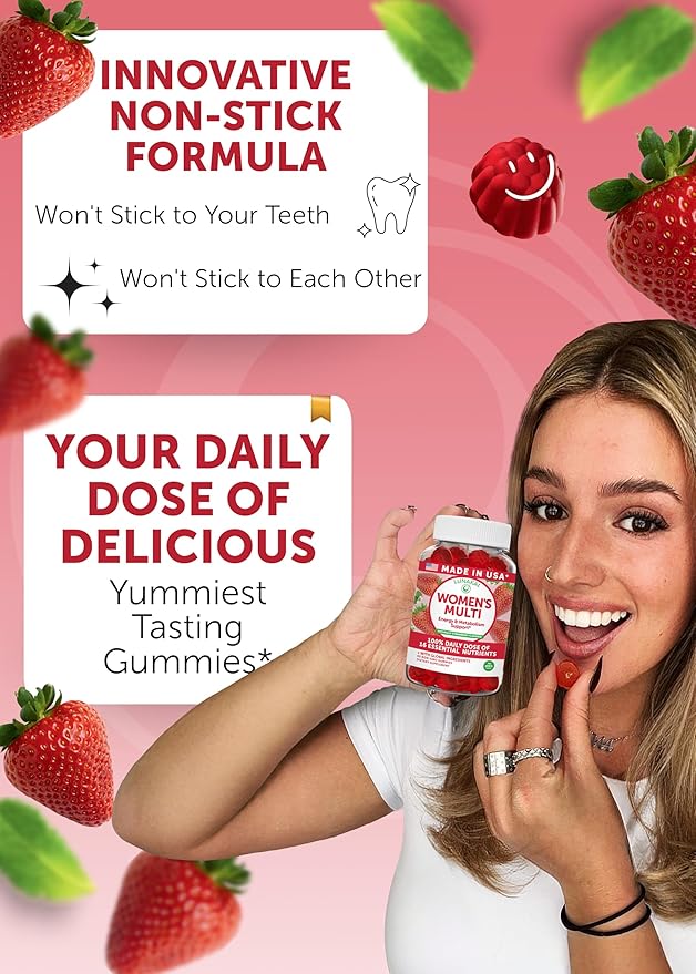 Lunakai USA Made Womens Multivitamin Gummies - Delicious Daily Dose with 16 Multi Vitamins for Women - Energy & Immune Support, Non-GMO, 60 Ct