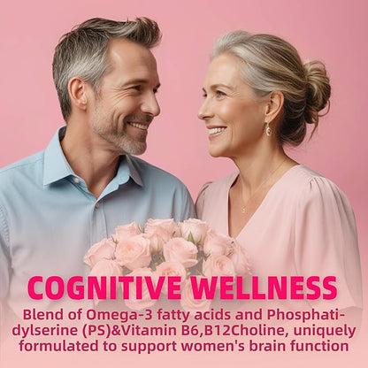 Multivitamin for Women Gummies for 40+ with Omega-3, Niacinamide, B-Complex, Lutein, Iron, Choline, Phosphatidylserine, Vitamin D3 - Vegan, Sugar Free, 60Count