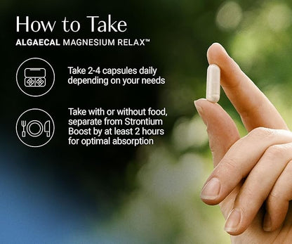 AlgaeCal Magnesium Relax™ - Chelated Magnesium with Ashwagandha for Sleep & Stress - Glycinate, Malate, Citrate - Sleep, Mood, & Cortisol Support (4 Months Supply)