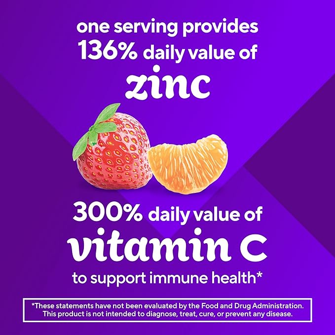 Vitafusion Power Zinc Gummy Vitamins, Strawberry Tangerine Flavored Immune Support (1), 90 Count