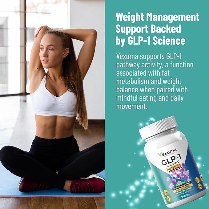 GLP-1 Support Probiotic Supplement for Weight Loss - Daily GLP1 Support for Women Men to Support Metabolism Healthy Gut & Boost Fat Burn - Natural Oral GLP-1 Support with Berberine HCl