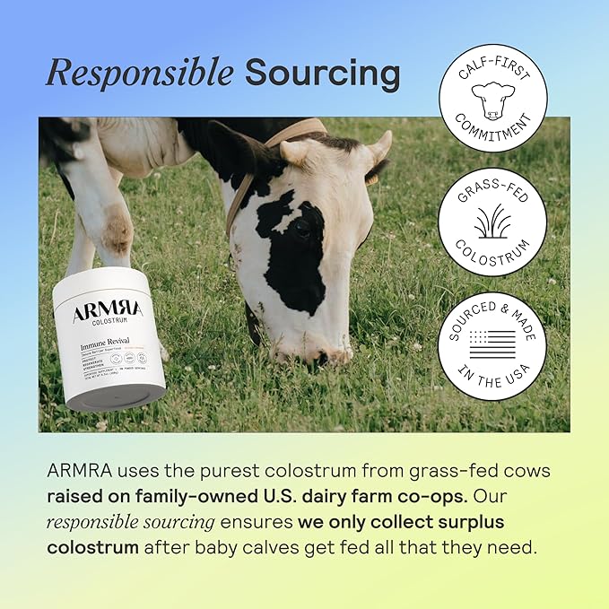 ARMRA Colostrum Powder | Vine Watermelon | Gut Health & Bloating | Skin & Hair | Immunity | Keto, Gluten & Fat-Free | 60 Servings