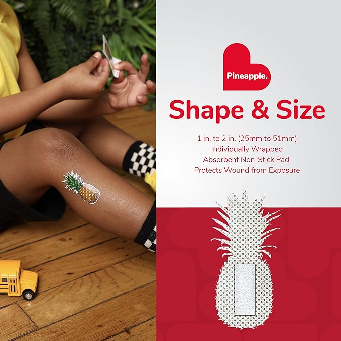 BioSwiss Bandages, Pineapple Shaped Self Adhesive Bandage Set, Latex Free, Sterile Wound Care, 24 Count