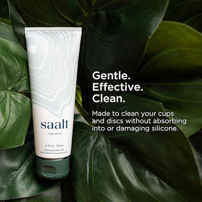 Saalt Menstrual Cup Wash Cleanser - Menstrual Disc Wash - pH Balanced - No Irritants or Harsh Chemicals - 4oz