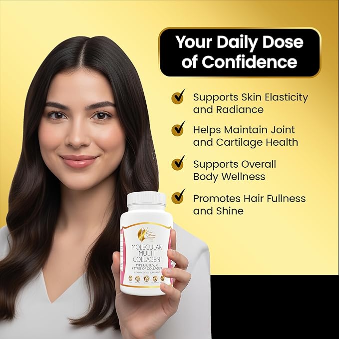 Cocó March N.M.D. Molecular Multi-Collagen - Types I, II, III, V & X – Hair, Skin, Nails & Joint Support for Women & Men – Low Molecular Weight Collagen, Gluten Free, Dairy Free, Soy Free, 90 Capsules