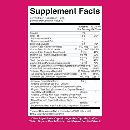 MARYRUTH'S Women's Multivitamin + Lustriva Hair Growth Liposomal | Biotin 10000mcg | Clinically Tested for Thicker, Fuller Hair, Improved Facial Fine Lines & Wrinkles | Ages 18+ | 15.22 Fl Oz