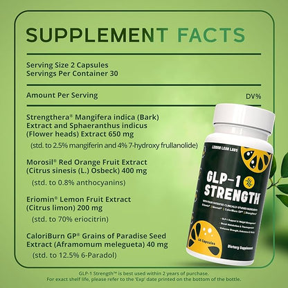 GLP-1 Supplement for Women & Men - Weight Management, Gut Health & Metabolism Support - Promotes Fat Burning & Lean Body Mass - Vegan, Gluten Free, Non-GMO - 60 Count