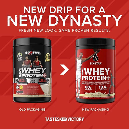 Whey Protein Powder | Six Star Whey Protein Plus | Whey Protein Isolate & Peptides | Lean Protein Powder for Muscle Gain | Muscle Builder for Men & Women | Vanilla, 2 lbs (Package May Vary)