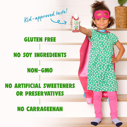 Orgain Organic Kids Nutritional Protein Shake, Strawberry, Healthy Kids Snacks, 8g Dairy Protein, 3g of Fiber, 22 Vitamins & Minerals, No Soy ingredients, Gluten Free, Non-GMO, 8.25 Fl Oz (Pack of 12)