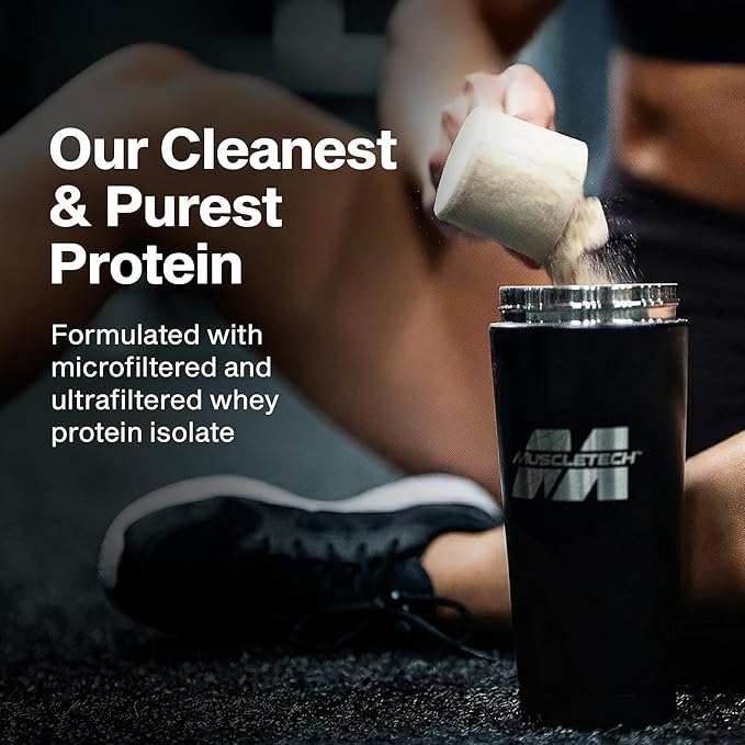 MuscleTech ISO Whey Isolate Protein Powder, Vanilla - Post Workout Gym Supplement for Lean Muscle Gain, Body Building Weight Gainer & Recovery - 25g Protein, BCAA, EAA & 0 Added Sugar - 5lbs