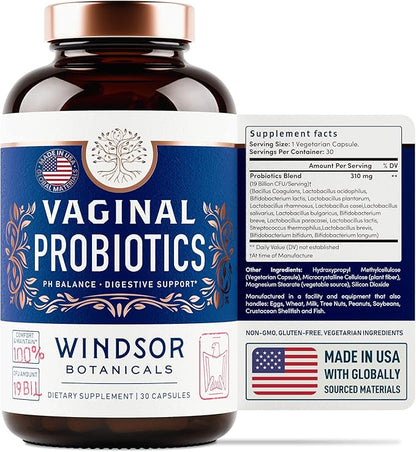 Vaginal Probiotics for Women - 19Bil CFU,15-Strain Lactobacillus Probiotic for PH Balance, Urinary Tract Support, Odor & Yeast Health - Balance Complex for Women BV Support Supplements - 30 Vegan Caps