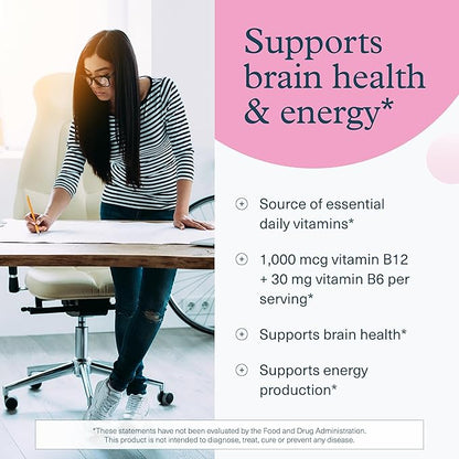 Youtheory B12B6 - Vitamin B12 & B6 - Supports Mood, Nervous System & Metabolism* - Aids Memory & Stress Management* - No Dairy, Soy or Gluten - 60 Capsules (60 Servings)*