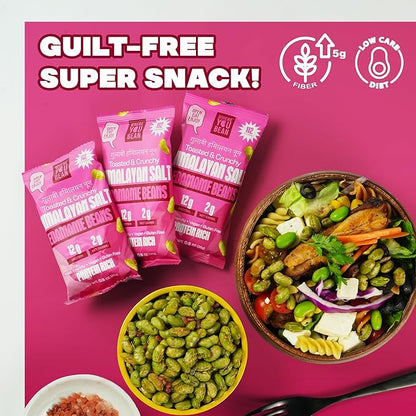 Where You Bean Edamame Beans Snack (Himalayan Salt) - Crunchy and Dry Roasted Edamame Beans - High Protein Snacks, Keto and Vegan Healthy Snacks for Adults & Low Carb Asian Snack 0.9 oz (Pack of 8)