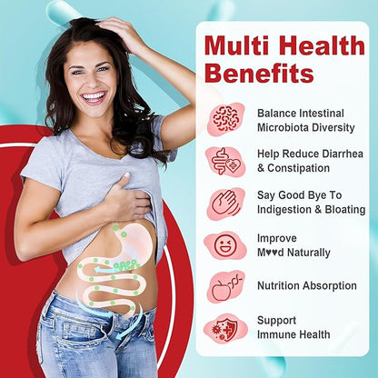Probiotic + Prebiotic Gummies for Adults & Kids 4+, Sugar Free Chewable Probiotic 50Billion CFUs w/Fiber, Vitamin B1 B2 D3 & Zinc, for Digestive & Gut Health, Boost Microflora Diversity, Vegan 120 Cts