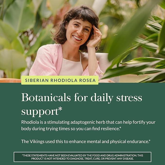 Gaia Herbs Rhodiola Rosea - Stress Support Supplement Traditionally for Supporting Healthy Stamina & Endurance* - with Siberian Rhodiola Root Extract - 120 Vegan Liquid Phyto-Caps (120 Servings)