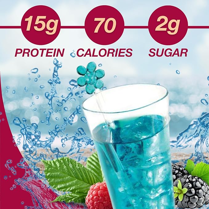 ProtiDIET Cool Raspberry Concentrate Protein Drinks, Low Carb and Low Calorie High Protein Healthy Protein Drinks for Adults to Support a Busy and Active Lifestyle- 7 Powder Pouches Per Box