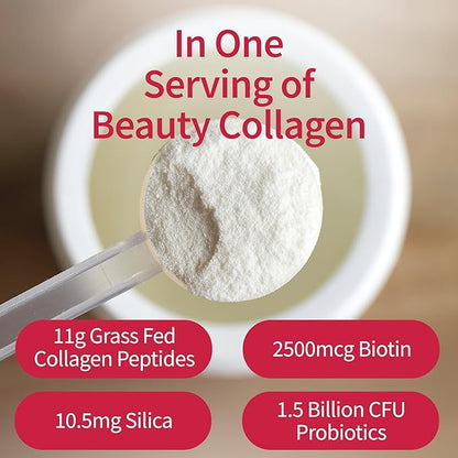 Garden of Life Grass Fed Collagen Beauty - Cranberry Pomegranate, 20 Servings, Powder for Women Men Hair Skin Nails, Hydrolyzed Collagen Peptides Protein Powder Supplement
