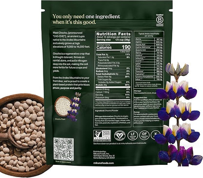 Mikuna Vegan Protein Powder (Unflavored, 15 Servings) - Plant Based Chocho Superfood Protein - Dairy Free Protein Powder Packed with Vitamins, Minerals & Fiber - Gluten, Keto & Lectin-Free