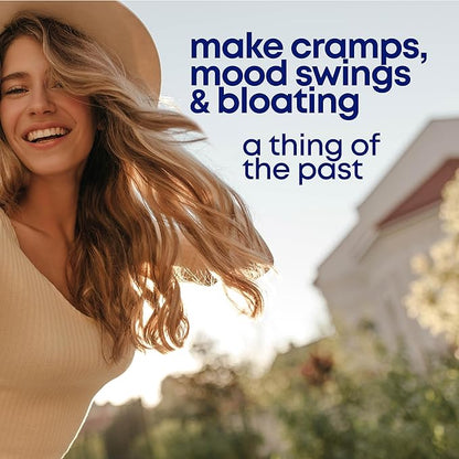 her own PMS, Supports PMS Symptoms, Promotes Positive Mood, Natural Hormone Balance, Helps Relieve Cramping, Hot Flashes Menopause Relief, Gluten and Soy Free, Vegan, 30 Capsules, 30 Servings
