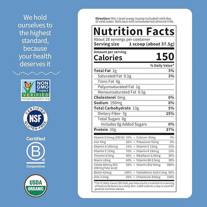 Garden of Life Meal Replacement Shakes, Raw Organic, Vanilla Protein Powder with Plant Based Pea Protein, Sprouts, Greens, Probiotics, Dairy Free 28 Servings