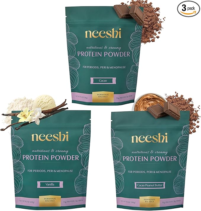Nourishing Protein Blend for Hormonal Balance – Vegan, Gluten-Free, All-Natural – Supports PMS & Menopause Relief – 3-Week Supply – 1 Ea Cacao, Vanilla, Cacao Peanut Butter Flavor