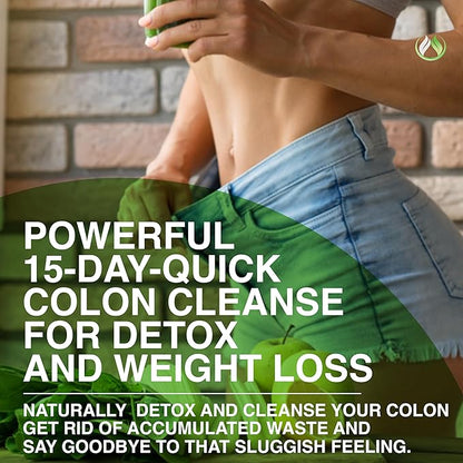 THE ENCLARE NUTRITION Colon Cleanse 15 Day Gut Cleanse Pills - Colon Cleanser for Women & Men - Psyllium Probiotic Laxatives for Constipation, Bloating Relief, Detox Cleanse Weight Loss Support (1)