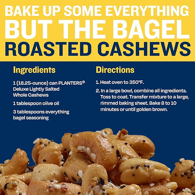 PLANTERS Deluxe Lightly Salted Cashews, Party Snacks, Plant-Based Protein, Quick Snack for Adults, After School Snack, Flavored with Sea Salt, Kosher, 1lb 2.25oz