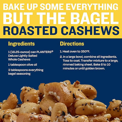 PLANTERS Deluxe Lightly Salted Cashews,Party Snacks,Plant-Based Protein,Quick Snack for Adults,After School Snack,Flavored with Sea Salt,Kosher,1lb 2.25oz,(Pack of 2)