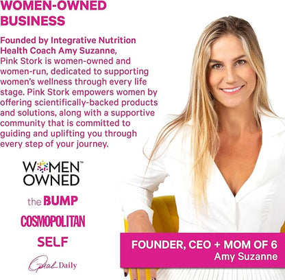 Pink Stork Prenatal Iron Supplement Gummies for Women - 20 mg with Vitamin C - Grape Chewable for Deficiency, Energy, & Blood Builder - 60 Gummy Chews