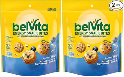 belVita Energy Snack Bites, Blueberry and Sunflower Seed, 5 oz (Pack of 2)