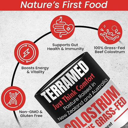 Colostrum Supplement | Bovine Grass Fed Colostrum with 60% IgG | with Lactoferrin PRPs Probiotics & Prebiotics | Gentle on Kids & Adults | GMO-Free | Tastes Delicious | 90 Gummies