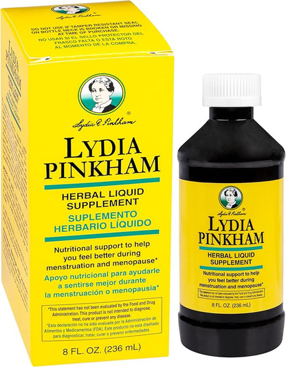 Lydia Pinkham Liquid Herbal Supplement for Menstruation and Menopause Support, 8 Ounce