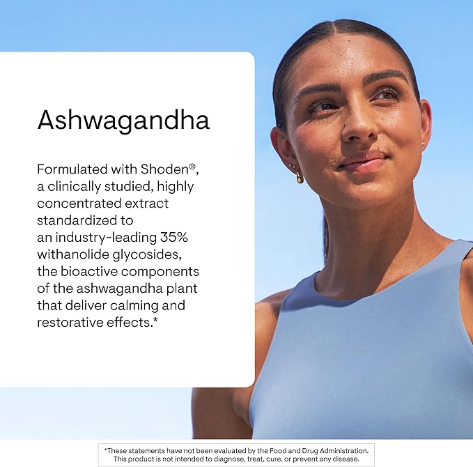 THORNE - Ashwagandha - Highly Concentrated Shoden - Calming Stress Support for Women & Men - Supports Daytime Energy, Mental Clarity & Optimal Immune Function* - Third-Party Certified - 30 Capsules