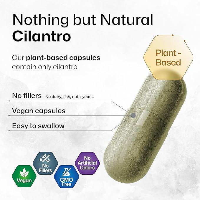 BIO KRAUTER® Cilantro for Detox Cleanse - Vegan Cilantro Capsules (Coriander Leaf Powder) 800 mg per Serving - Natural Detox & Antioxidant Supplement - 100 Capsules, Non-GMO Herbal Supplements