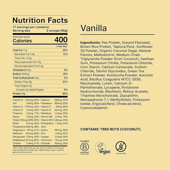 Huel Black Edition | Vanilla 40g Vegan Protein Powder | Nutritionally Complete Meal Replacement | 27 Vitamins and Minerals, Gluten Free | 17 Servings