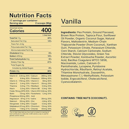 Huel Black Edition | Vanilla 40g Vegan Protein Powder | Nutritionally Complete Meal Replacement | 27 Vitamins and Minerals, Gluten Free | 17 Servings