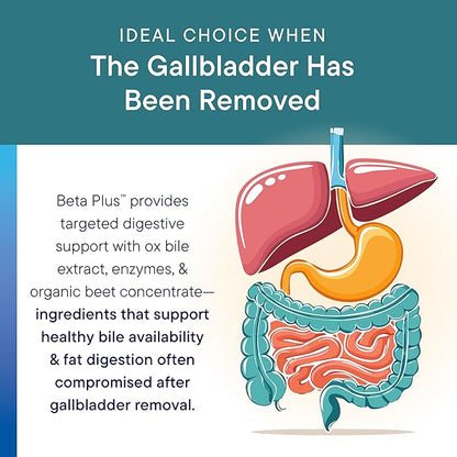 Biotics Research Beta-Plus™ Nutritional Ox Bile Salts Digestive Enzymes Supplement for Bile Production for No Gallbladder-Supports Overall Liver Function, Aids Fat Digestion, Supplies Betaine 90 Tabs