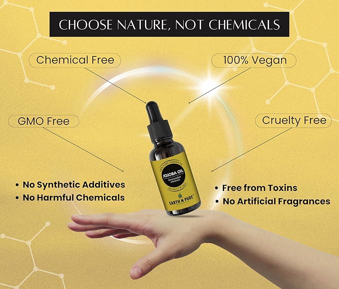 Earth N Pure Jojoba Oil Cold Pressed Natural and Therapeutic Grade for Skin & Hair 50 ml